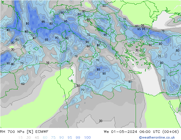 RV 700 hPa ECMWF wo 01.05.2024 06 UTC