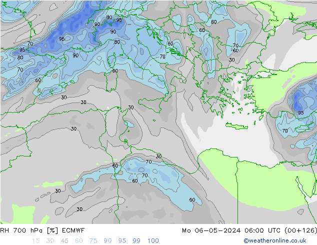 RH 700 hPa ECMWF  06.05.2024 06 UTC