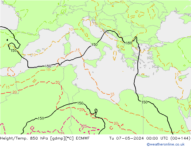 Z500/Rain (+SLP)/Z850 ECMWF mar 07.05.2024 00 UTC