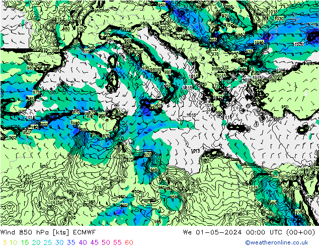  850 hPa ECMWF  01.05.2024 00 UTC