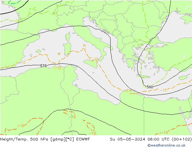 Z500/Rain (+SLP)/Z850 ECMWF ��� 05.05.2024 06 UTC