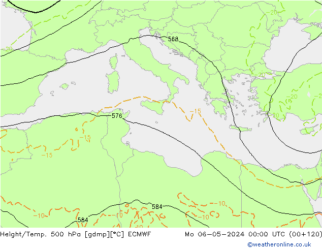 Z500/Regen(+SLP)/Z850 ECMWF ma 06.05.2024 00 UTC