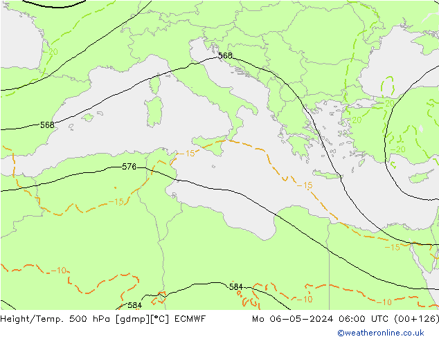 Height/Temp. 500 hPa ECMWF  06.05.2024 06 UTC