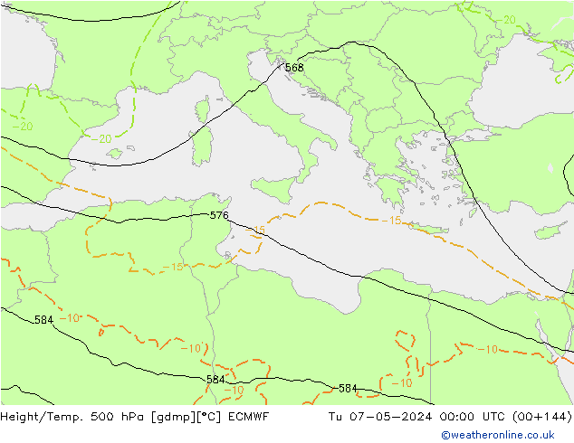 Z500/Rain (+SLP)/Z850 ECMWF mar 07.05.2024 00 UTC