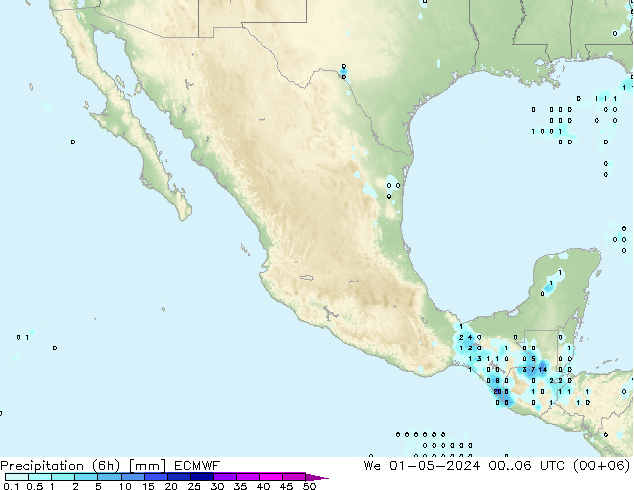 Z500/Rain (+SLP)/Z850 ECMWF mié 01.05.2024 06 UTC