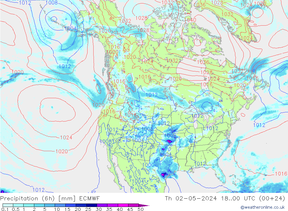 Z500/Rain (+SLP)/Z850 ECMWF Th 02.05.2024 00 UTC