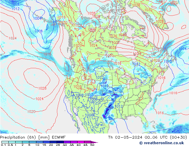 Z500/Yağmur (+YB)/Z850 ECMWF Per 02.05.2024 06 UTC