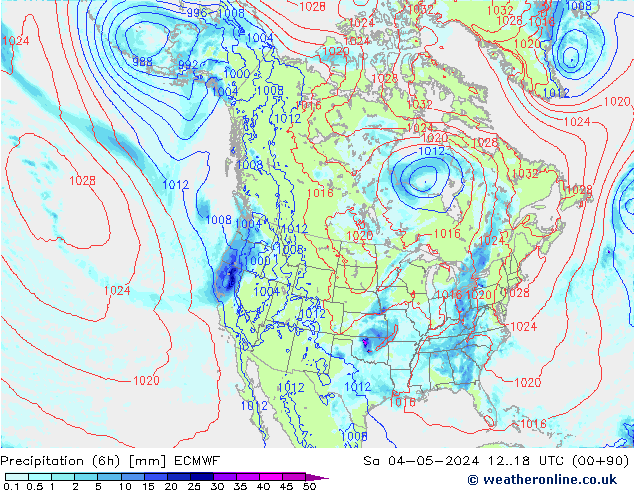 Z500/Rain (+SLP)/Z850 ECMWF sáb 04.05.2024 18 UTC