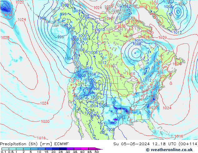 Z500/Rain (+SLP)/Z850 ECMWF Su 05.05.2024 18 UTC