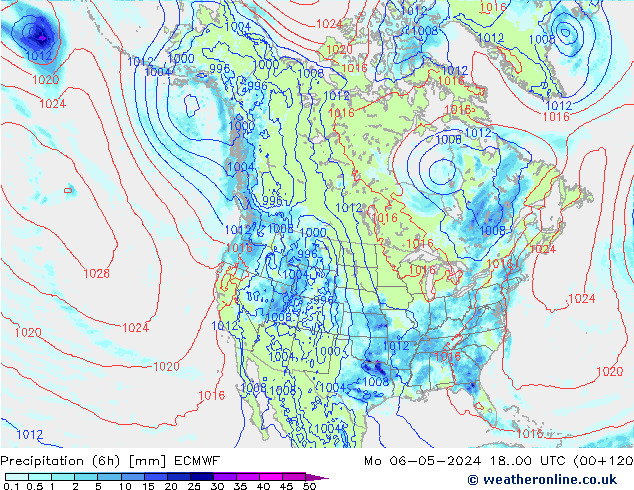 Z500/Regen(+SLP)/Z850 ECMWF ma 06.05.2024 00 UTC