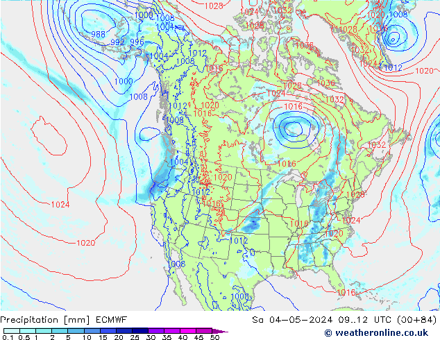 Niederschlag ECMWF Sa 04.05.2024 12 UTC