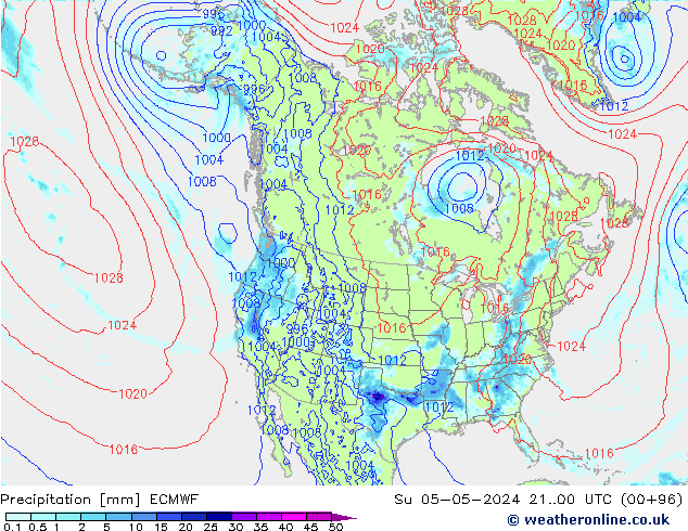 Précipitation ECMWF dim 05.05.2024 00 UTC