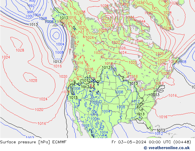 Bodendruck ECMWF Fr 03.05.2024 00 UTC