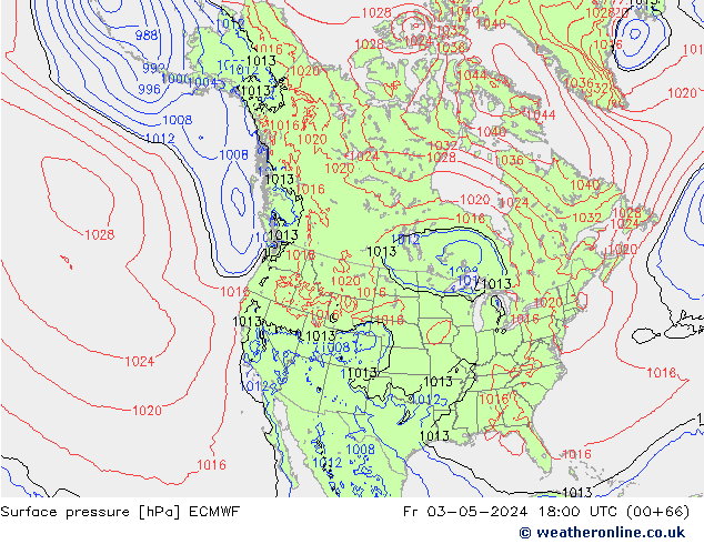 pressão do solo ECMWF Sex 03.05.2024 18 UTC