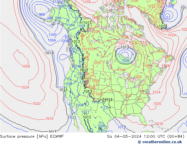 pressão do solo ECMWF Sáb 04.05.2024 12 UTC