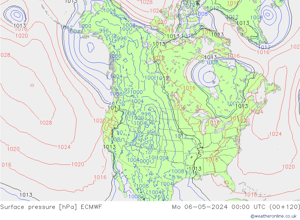 Pressione al suolo ECMWF lun 06.05.2024 00 UTC