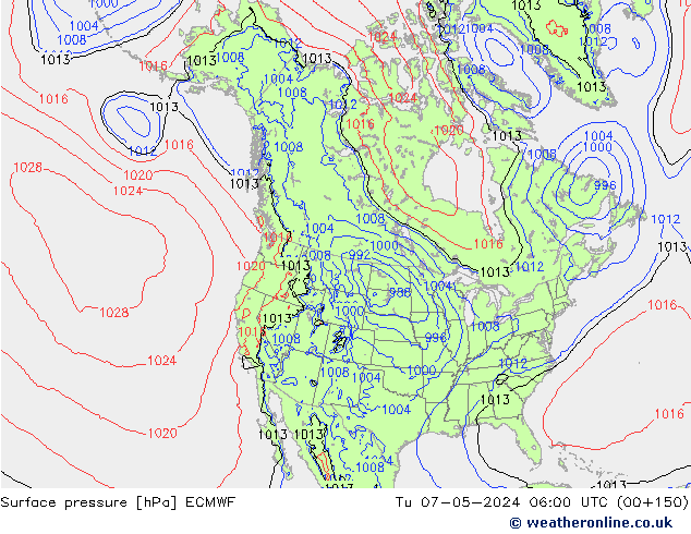 Surface pressure ECMWF Tu 07.05.2024 06 UTC