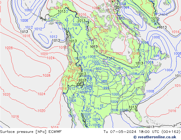 Surface pressure ECMWF Tu 07.05.2024 18 UTC