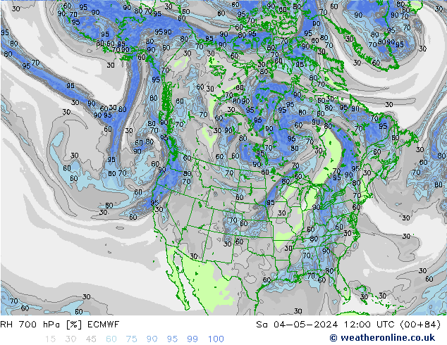 RH 700 hPa ECMWF Sa 04.05.2024 12 UTC