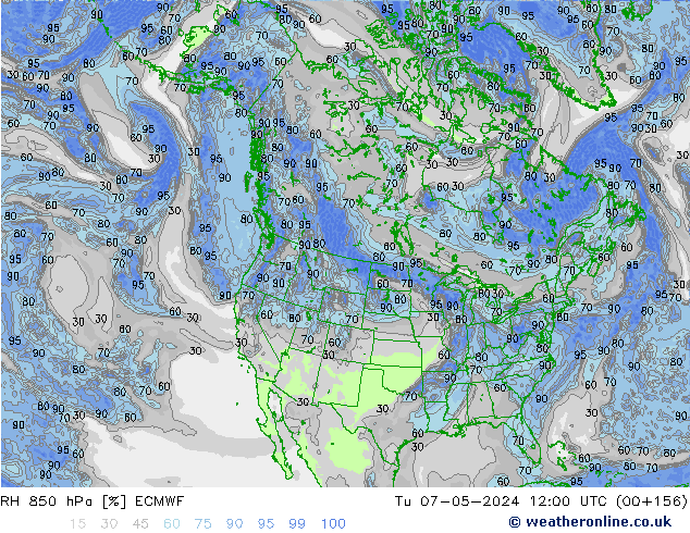 850 hPa Nispi Nem ECMWF Sa 07.05.2024 12 UTC