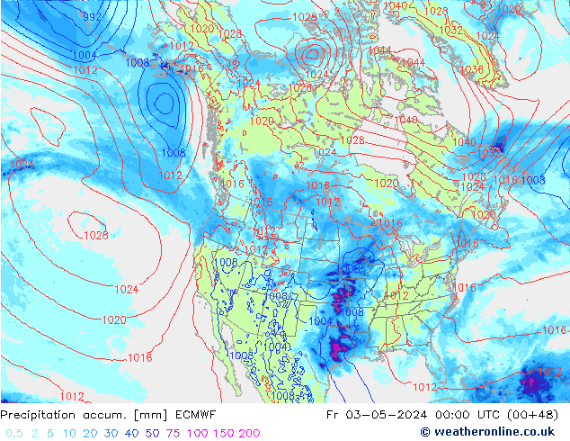 Precipitation accum. ECMWF Fr 03.05.2024 00 UTC