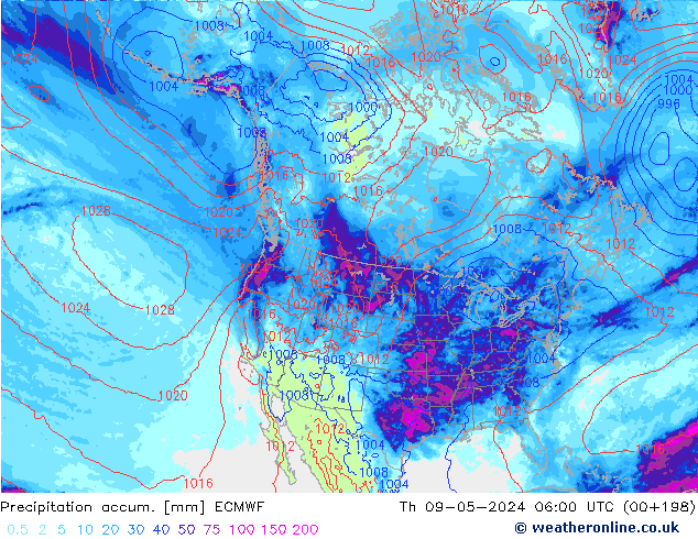 Precipitation accum. ECMWF Th 09.05.2024 06 UTC