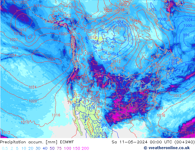 Precipitation accum. ECMWF Sa 11.05.2024 00 UTC