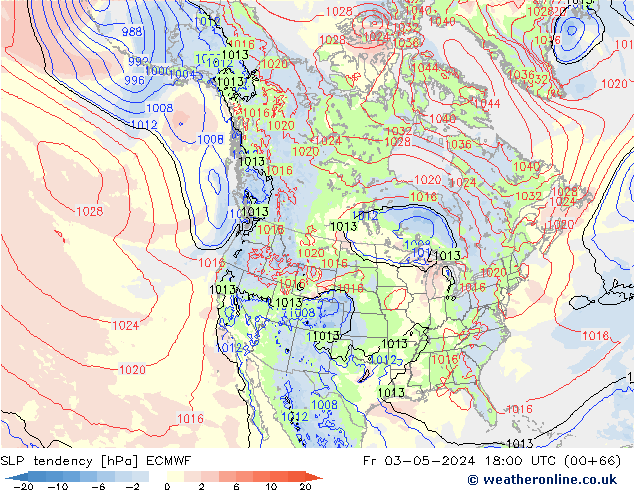 SLP tendency ECMWF Fr 03.05.2024 18 UTC