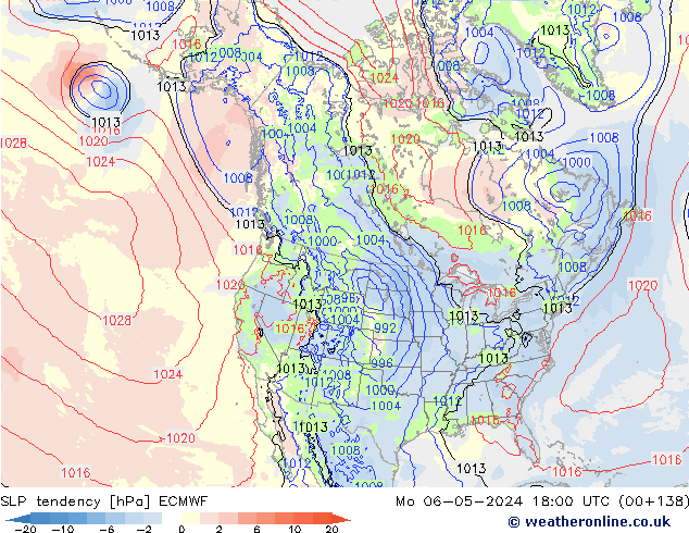 SLP tendency ECMWF Mo 06.05.2024 18 UTC