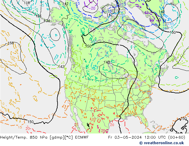 Z500/Rain (+SLP)/Z850 ECMWF Fr 03.05.2024 12 UTC