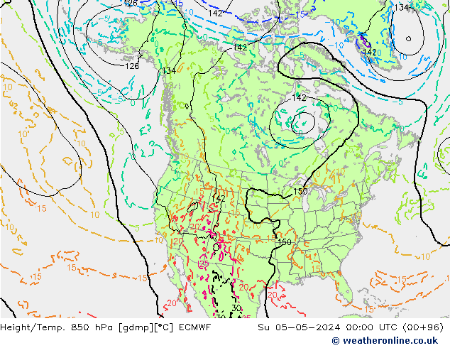 Z500/Rain (+SLP)/Z850 ECMWF Su 05.05.2024 00 UTC