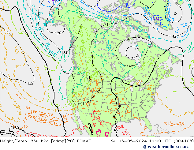 Height/Temp. 850 hPa ECMWF Su 05.05.2024 12 UTC