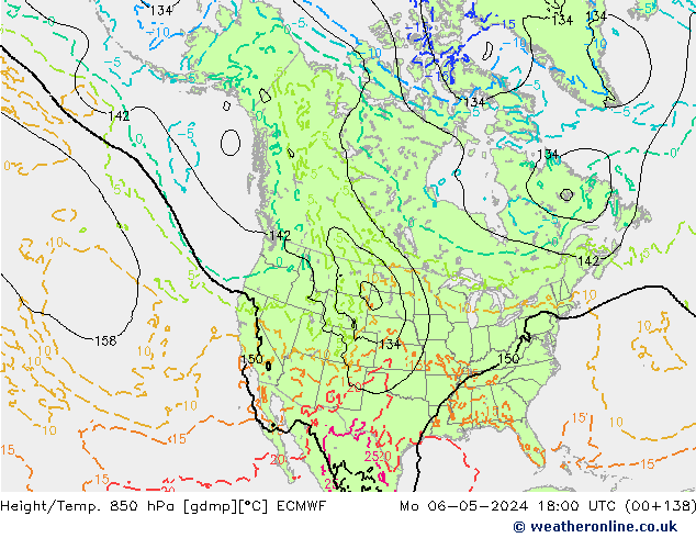 Z500/Rain (+SLP)/Z850 ECMWF пн 06.05.2024 18 UTC