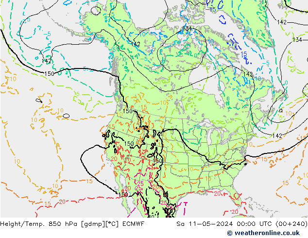 Z500/Rain (+SLP)/Z850 ECMWF Sa 11.05.2024 00 UTC