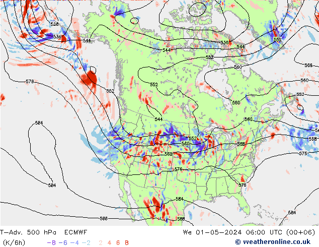 T-Adv. 500 hPa ECMWF Mi 01.05.2024 06 UTC