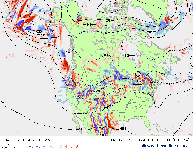 T-Adv. 500 hPa ECMWF  02.05.2024 00 UTC