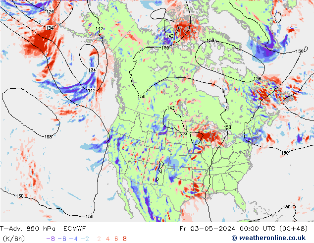 T-Adv. 850 hPa ECMWF  03.05.2024 00 UTC