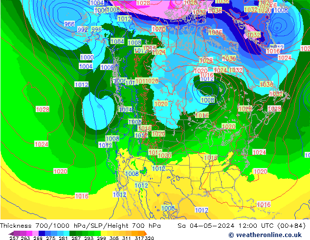 Schichtdicke 700-1000 hPa ECMWF Sa 04.05.2024 12 UTC