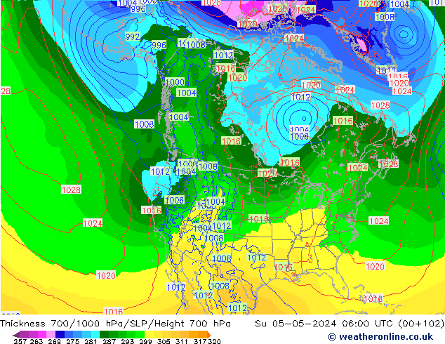 Thck 700-1000 hPa ECMWF Dom 05.05.2024 06 UTC