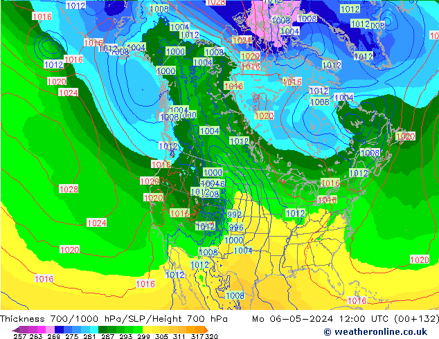 700-1000 hPa Kalınlığı ECMWF Pzt 06.05.2024 12 UTC