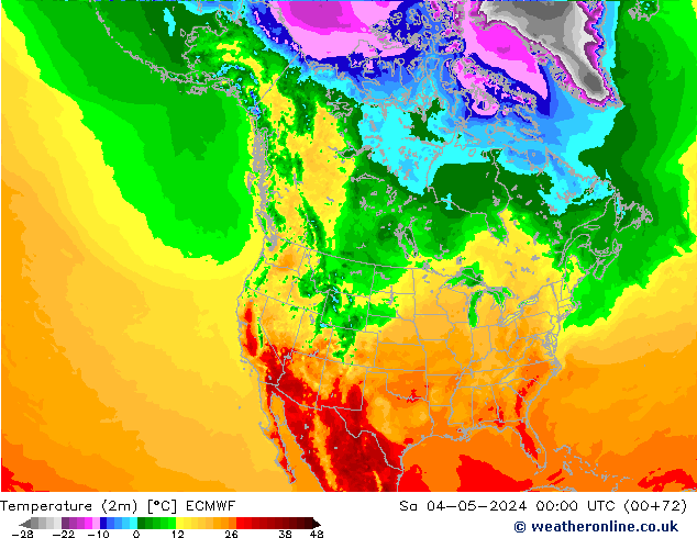 Sıcaklık Haritası (2m) ECMWF Cts 04.05.2024 00 UTC