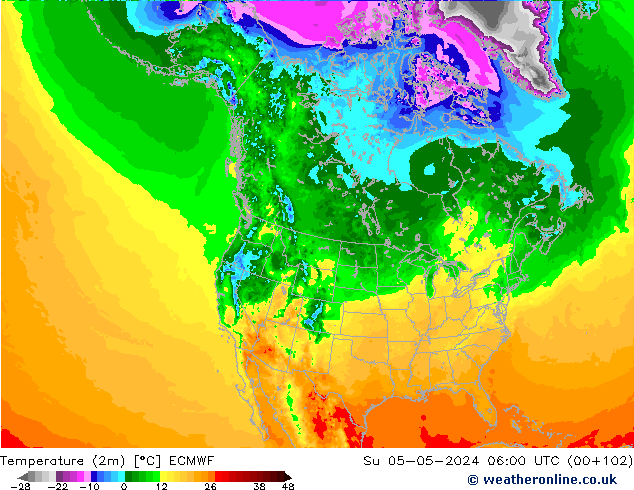 Temperatura (2m) ECMWF Dom 05.05.2024 06 UTC