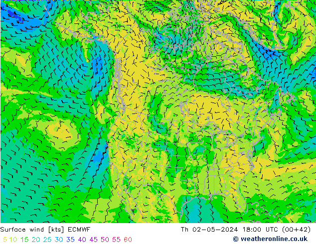 Wind 10 m ECMWF do 02.05.2024 18 UTC