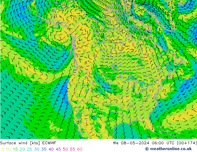 Surface wind ECMWF St 08.05.2024 06 UTC