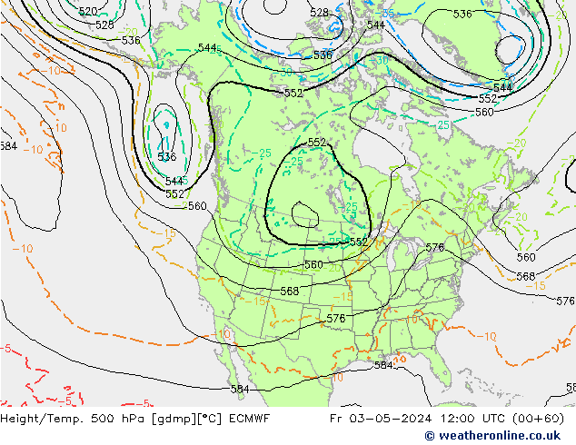 Z500/Rain (+SLP)/Z850 ECMWF Sex 03.05.2024 12 UTC