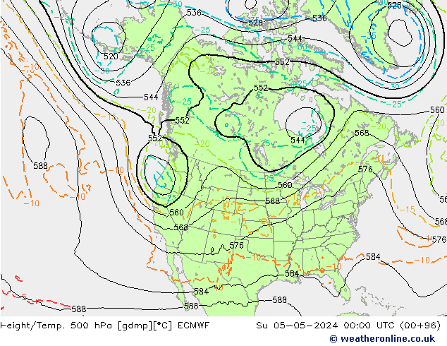 Z500/Rain (+SLP)/Z850 ECMWF dom 05.05.2024 00 UTC