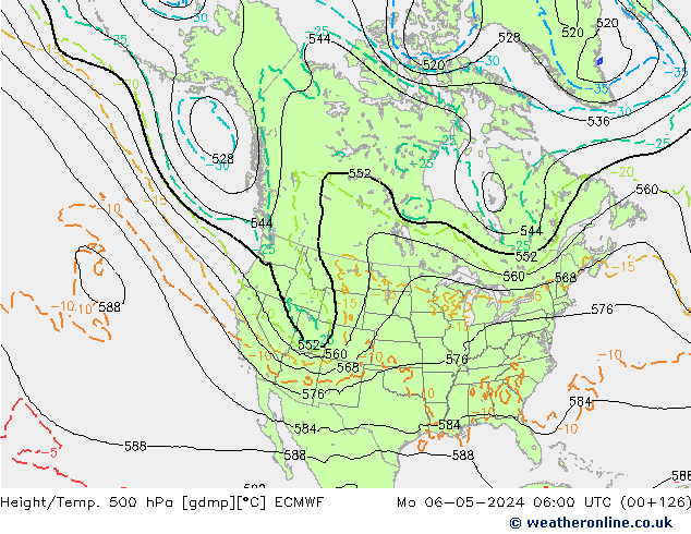 Z500/Rain (+SLP)/Z850 ECMWF Mo 06.05.2024 06 UTC