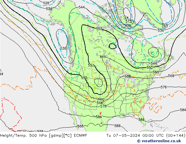 Z500/Rain (+SLP)/Z850 ECMWF Tu 07.05.2024 00 UTC