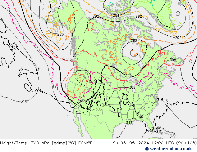 Height/Temp. 700 hPa ECMWF Su 05.05.2024 12 UTC