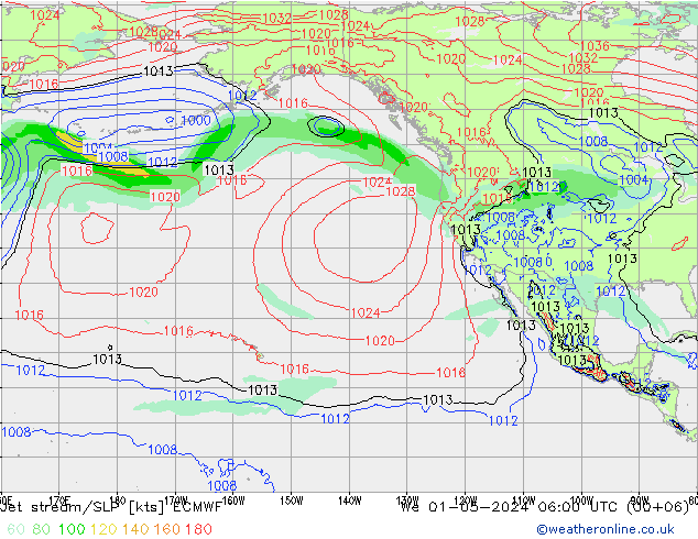 Courant-jet ECMWF mer 01.05.2024 06 UTC